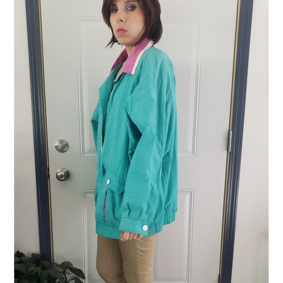 80s‎ Teal and Pink Jacket - Picture 2 of 4